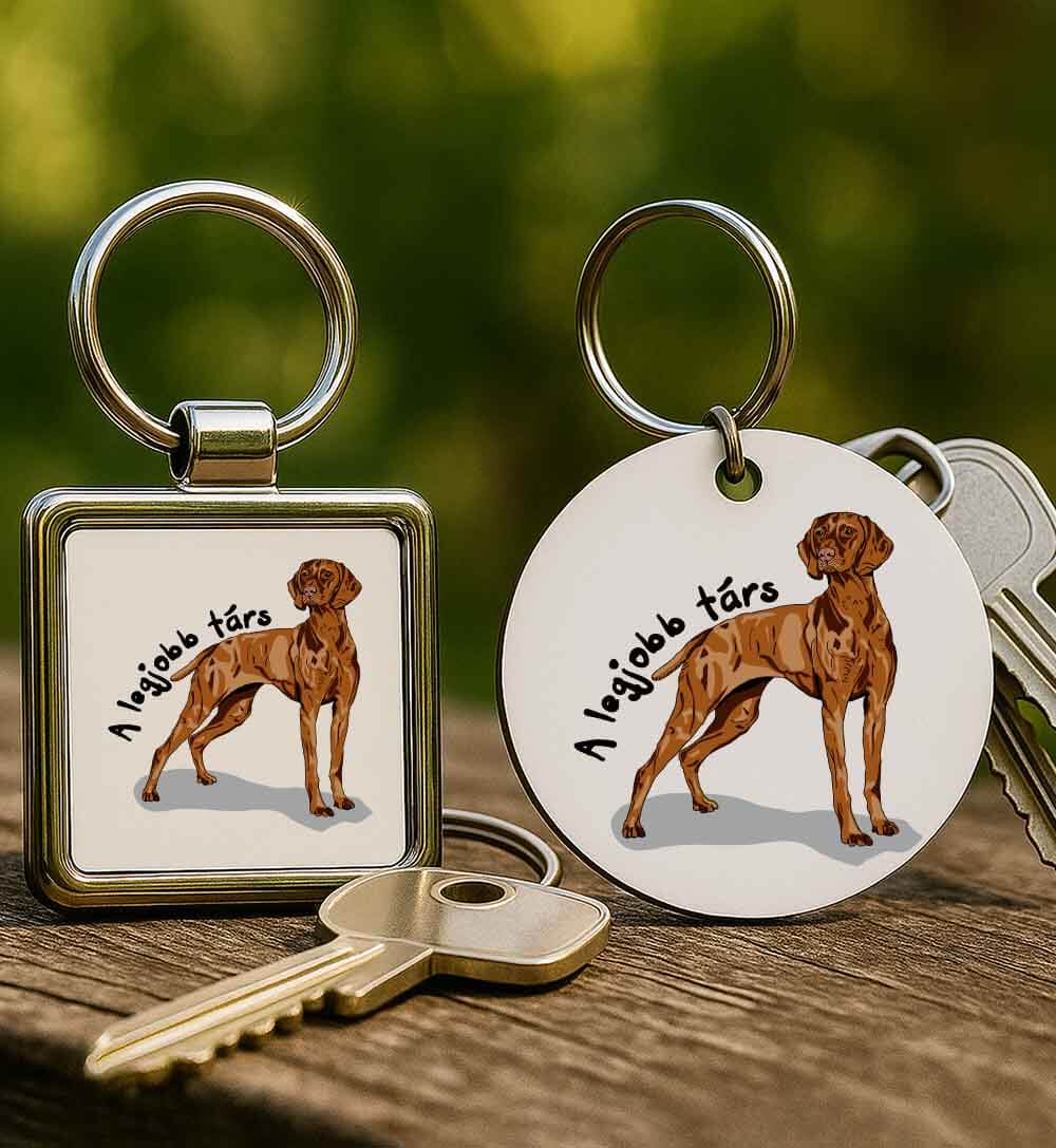Fém kulcstartó A legjobb társ vizsla
