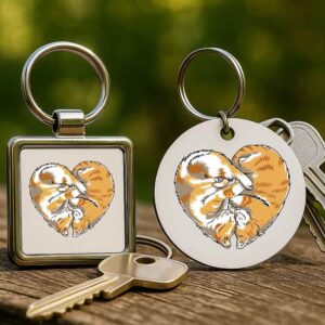 Cica szív – Kulcstartó