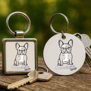 Denevérfülű sármőr francia bulldog – Kulcstartó