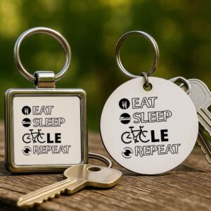 Eat sleep cycle repeat – Kulcstartó