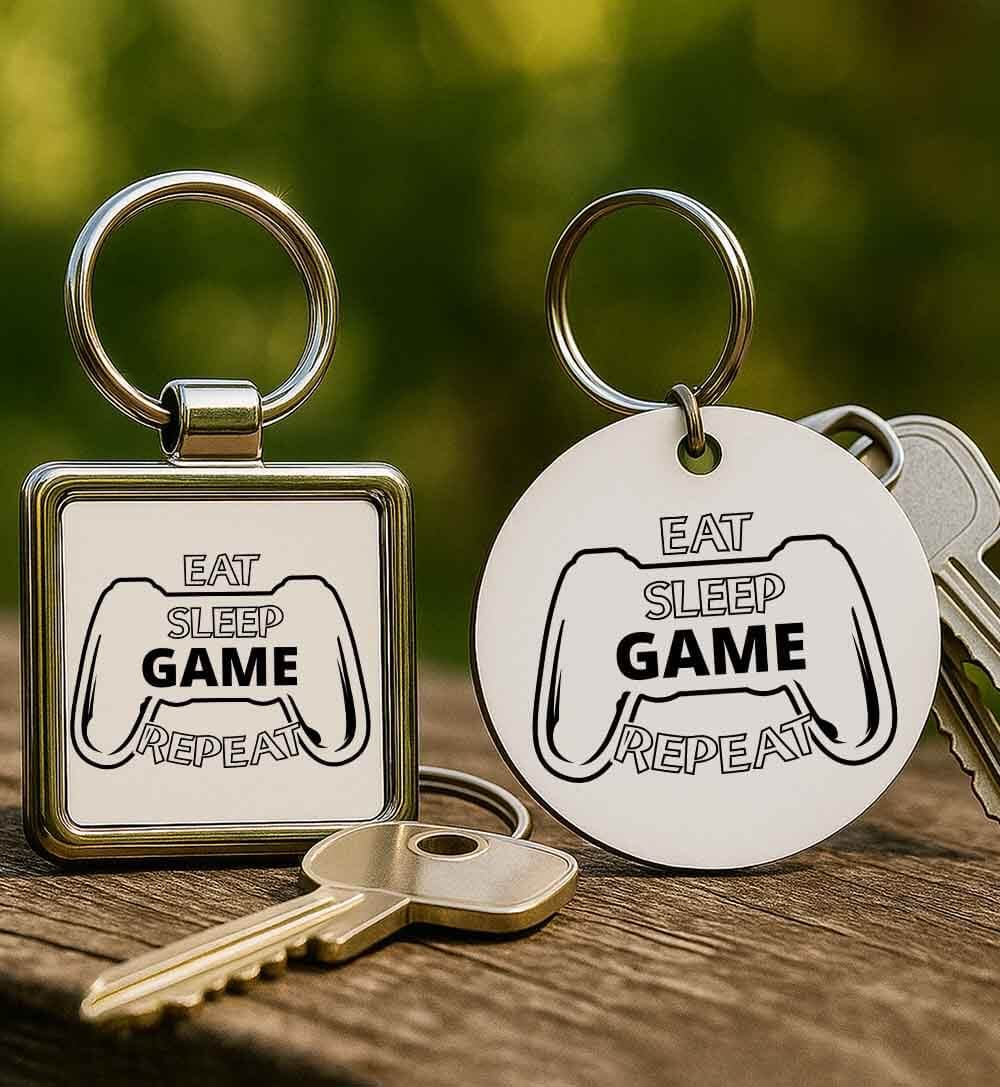 Kulcstartó Eat sleep game repeat