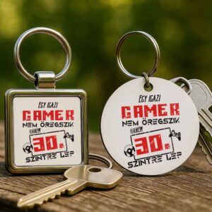 Gamer Születésnap megadott életkorral – Kulcstartó