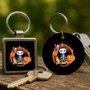 Halloween macska csontváz – Kulcstartó