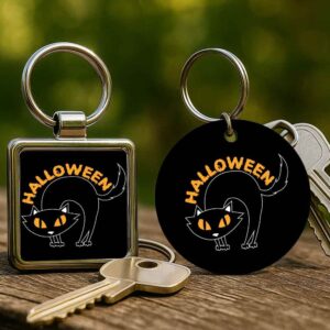 Halloween macska – Kulcstartó