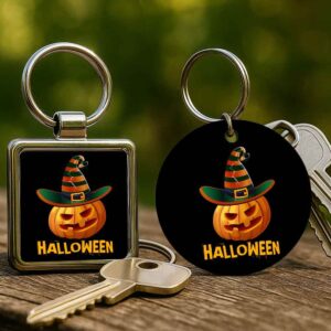 Kalapos Halloween tök – Kulcstartó