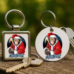 Karácsonyi Mikulás majom – Kulcstartó