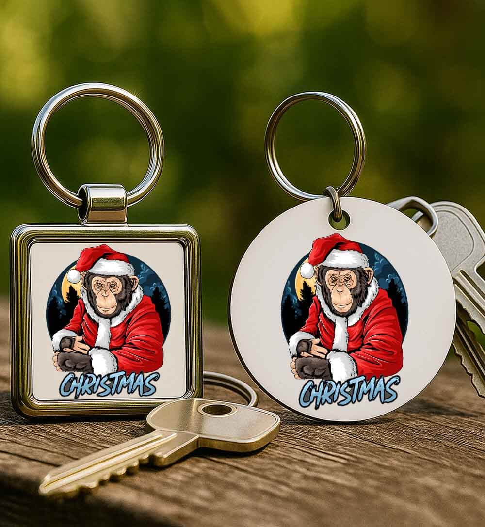 Kulcstartó Karácsonyi Mikulás majom