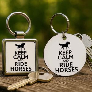 Keep calm and ride horses lovas – Kulcstartó