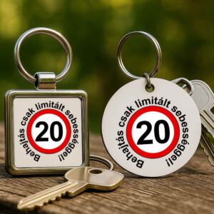 Limitált sebességgel 20 éves születésnap – Kulcstartó