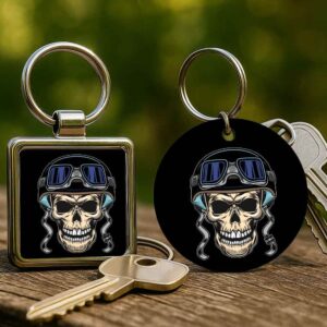 Motoros koponya – Kulcstartó