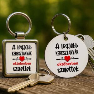 Októberi keresztanyák Születésnap – Kulcstartó