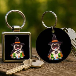 Rémes bulldog Halloween – Kulcstartó