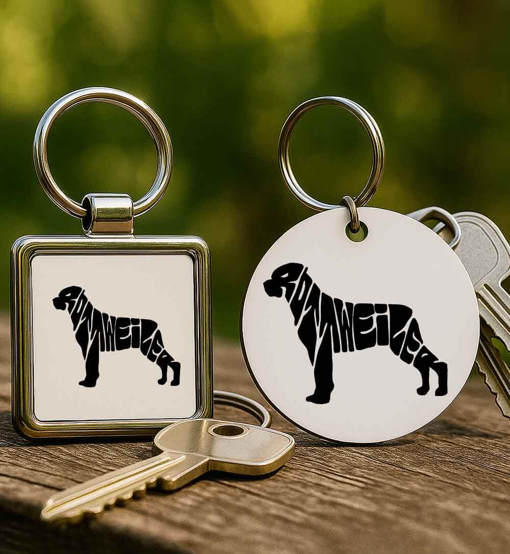 Fém kulcstartó Rottweiler