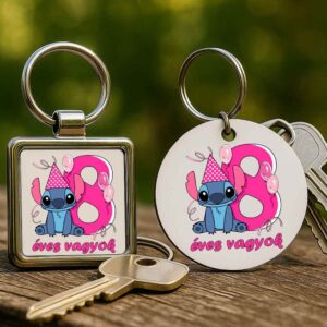 Stitch 8 éves születésnap  – Kulcstartó