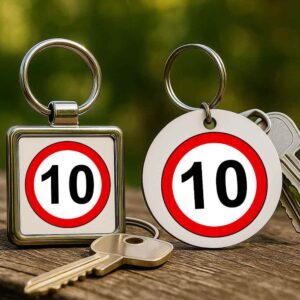 Születésnap 10 éves tábla – Kulcstartó