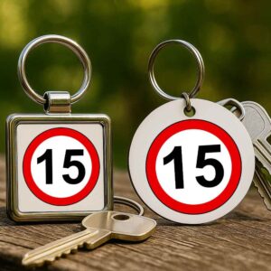 Születésnap 15 éves tábla – Kulcstartó