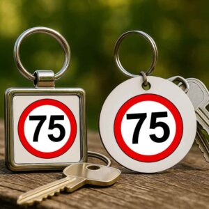 Születésnap 75 éves tábla – Kulcstartó