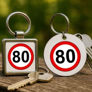 Születésnap 80 éves tábla – Kulcstartó