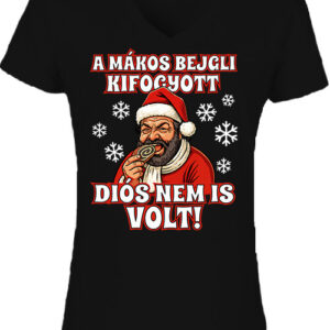 Bud Spencer bejgli Karácsony – Női V nyakú póló