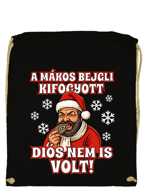 Tornazsák Bud Spencer bejgli Karácsony fekete