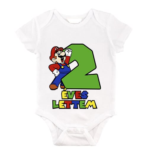 Baby body 2 éves lettem Super Mario fehér