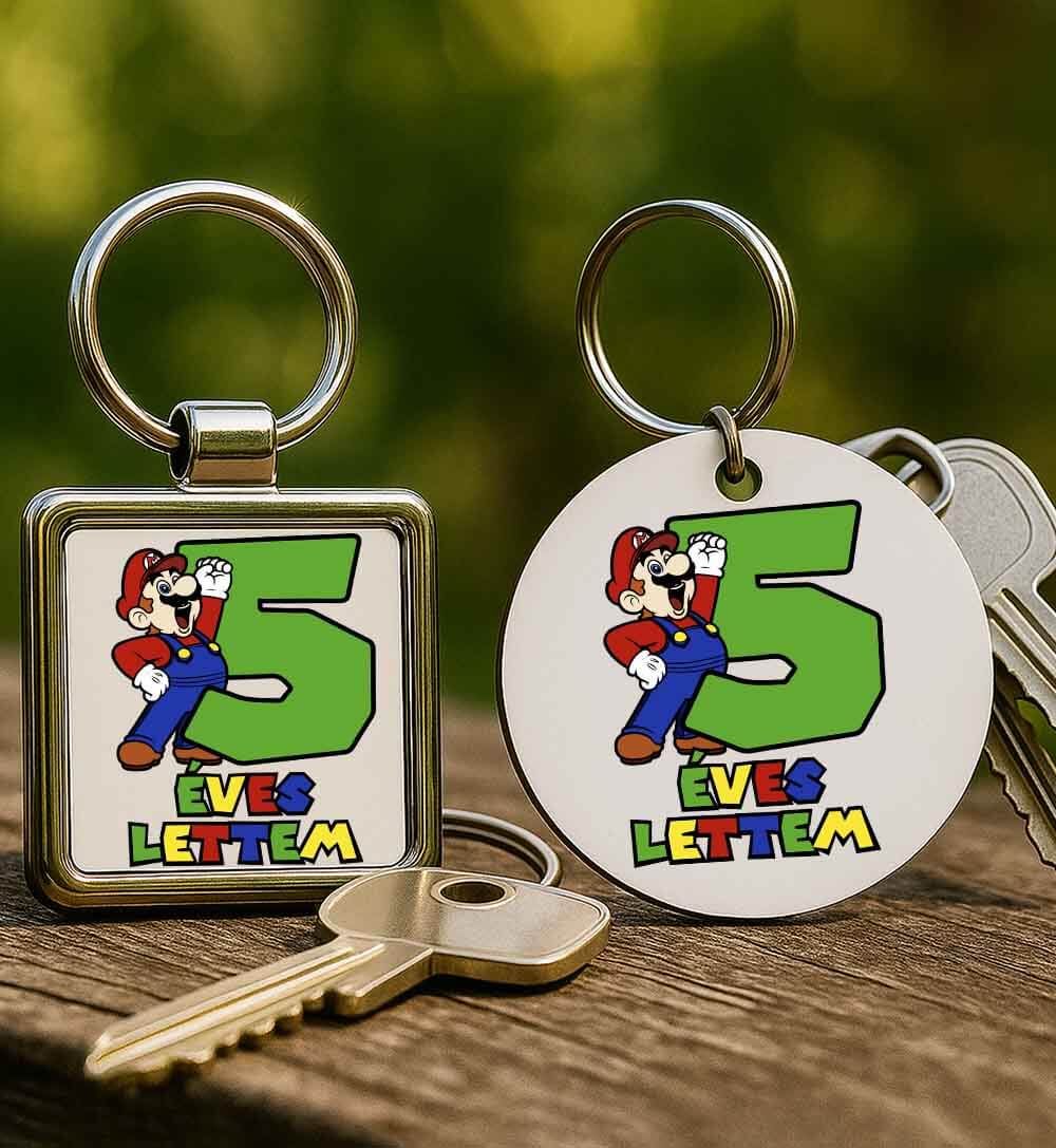 Kulcstartó 5 éves lettem Super Mario fehér