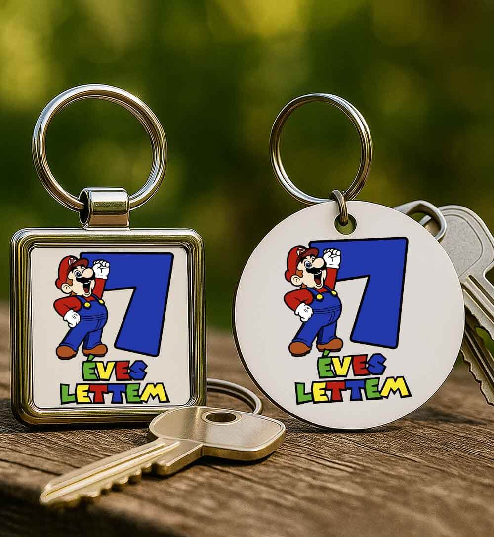 Kulcstartó 7 éves lettem Super Mario fehér