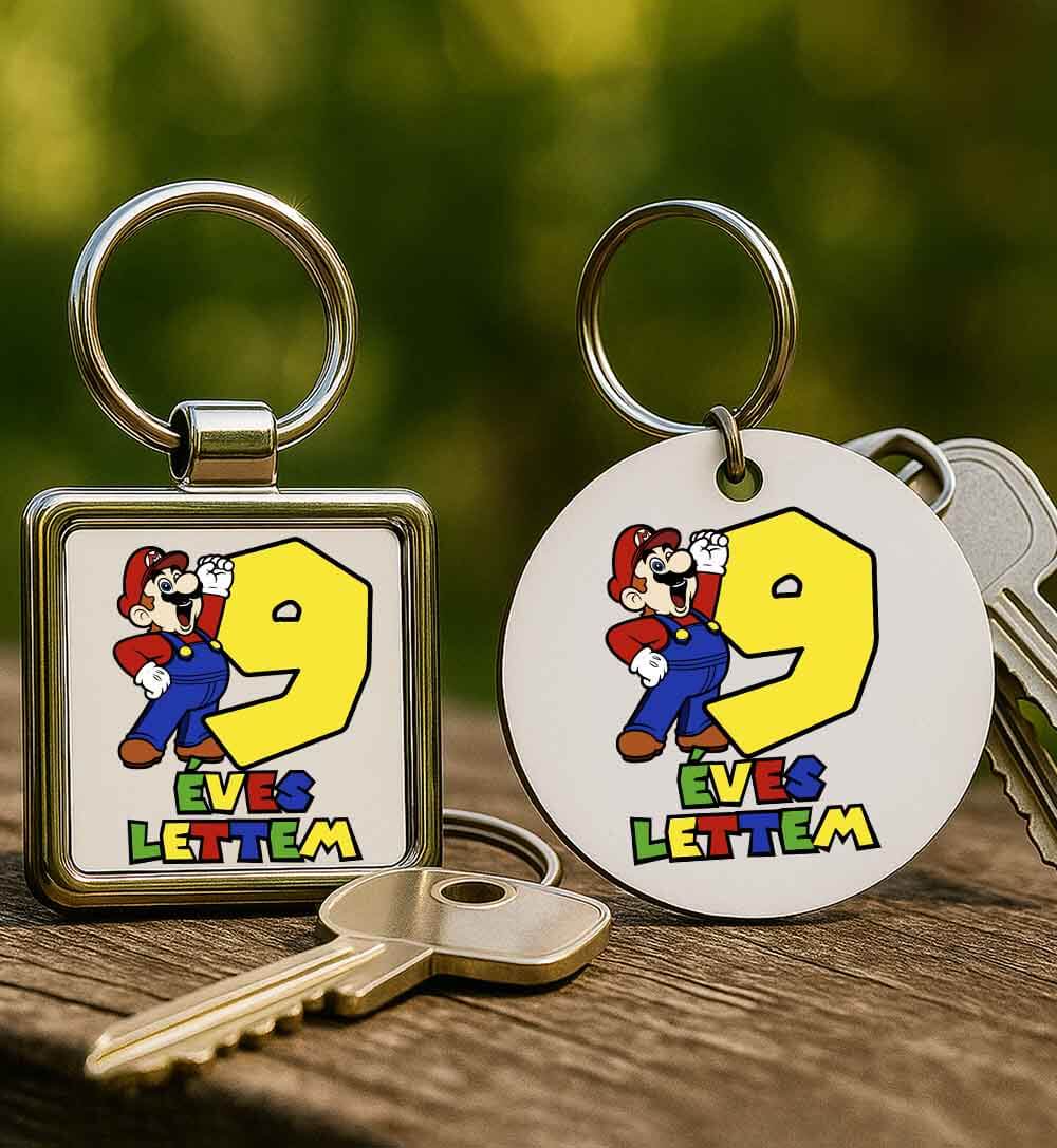 Kulcstartó 9 éves lettem Super Mario fehér