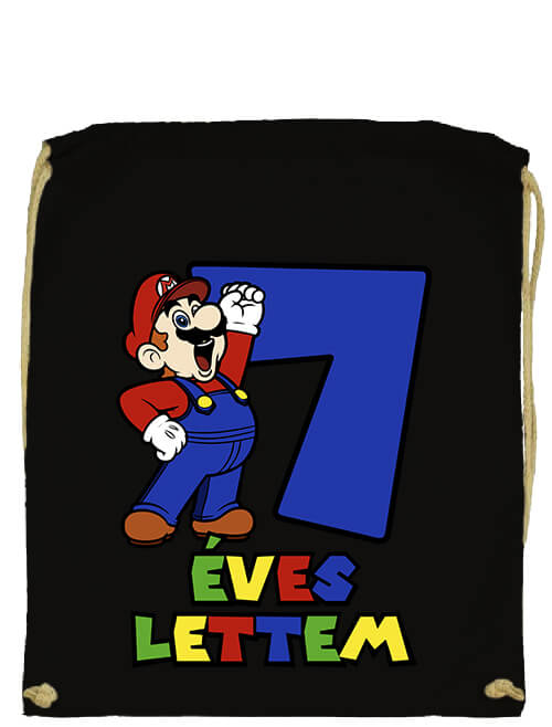 Tornazsák 7 éves lettem Super Mario fekete