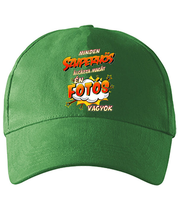Baseball sapka Szuperhős fotós élénkzöld
