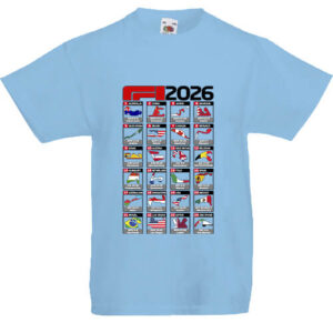 Forma 1 2026 versenynaptár- Gyerek póló