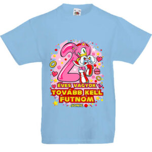 Sonic Amy 2 éves születésnap- Gyerek póló