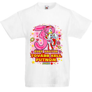 Sonic Amy 3 éves születésnap- Gyerek póló