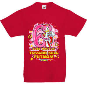 Sonic Amy 6 éves születésnap- Gyerek póló