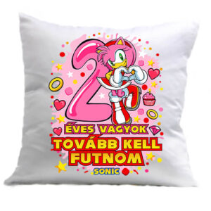 Sonic Amy 2 éves születésnap – Párna