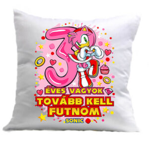 Sonic Amy 3 éves születésnap – Párna
