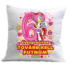 Sonic Amy 6 éves születésnap – Párna