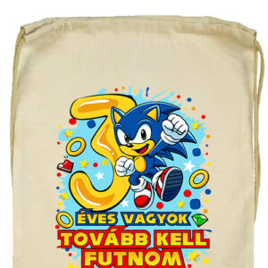 Sonic 3 éves születésnap- Basic tornazsák