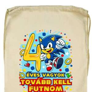 Sonic 4 éves születésnap- Basic tornazsák