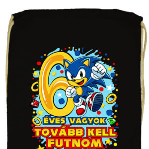 Sonic 6 éves születésnap- Prémium tornazsák