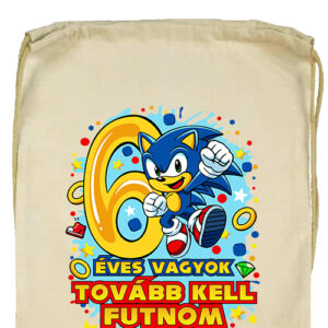 Sonic 6 éves születésnap- Basic tornazsák