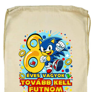 Sonic 8 éves születésnap- Basic tornazsák