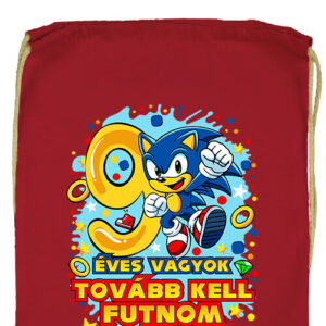 Sonic 9 éves születésnap- Prémium tornazsák