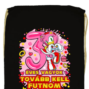 Sonic Amy 3 éves születésnap- Basic tornazsák