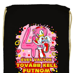 Sonic Amy 4 éves születésnap- Basic tornazsák