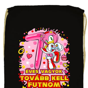 Sonic Amy 7 éves születésnap- Prémium tornazsák