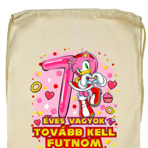 Sonic Amy 7 éves születésnap- Basic tornazsák