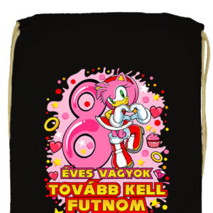 Sonic Amy 8 éves születésnap- Prémium tornazsák