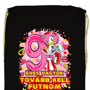 Sonic Amy 9 éves születésnap- Prémium tornazsák