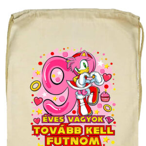 Sonic Amy 9 éves születésnap- Basic tornazsák